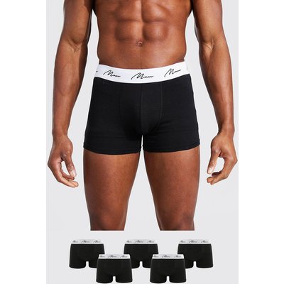 Mens Black 5 Pack Man Signature Trunks, Black