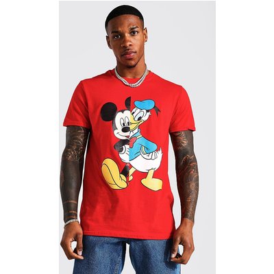 Mens Red Disney Spliced Character T-shirt, Red