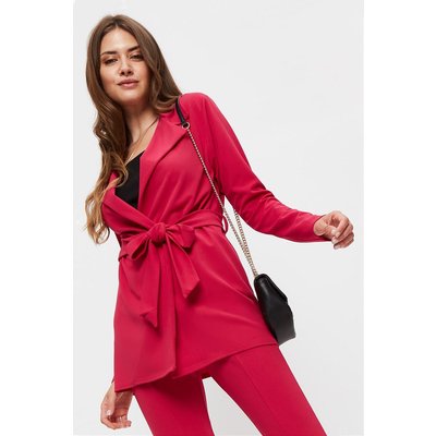 Women's Tall Jersey Belted Blazer - pink - 8