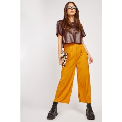 Box Pleated Flared Leg Trousers