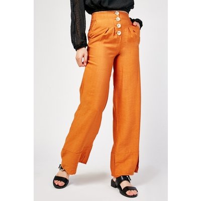 Wide Leg Button Front Trousers