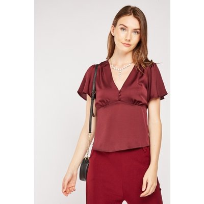 Flared Short Sleeve Blouse