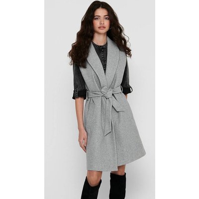 Sleeveless Duster Coat with Tie-Waist