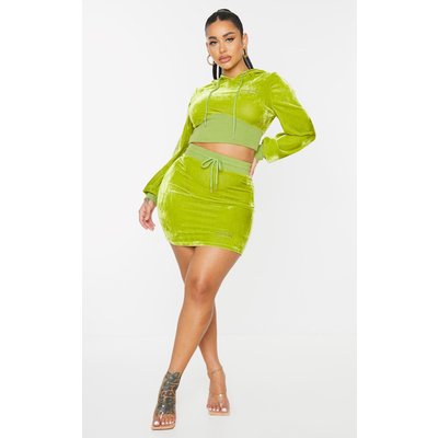 PrettyLittleThingShape Olive Baby Girl Velour Bodycon Skirt