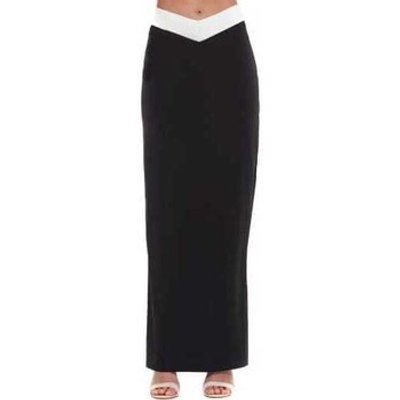 Asilio  Out Of My Hands Skirt Black Maxi With V Detail  women's Skirt in Black