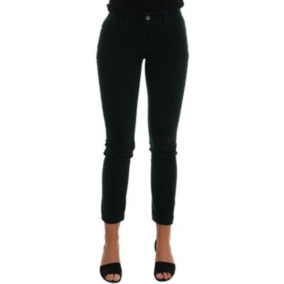 D&amp;G  Green Corduroy  women's Skinny Jeans in multicolour