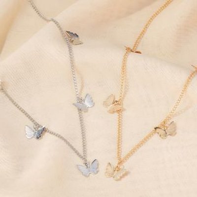 Alloy Butterfly Pendant Necklace