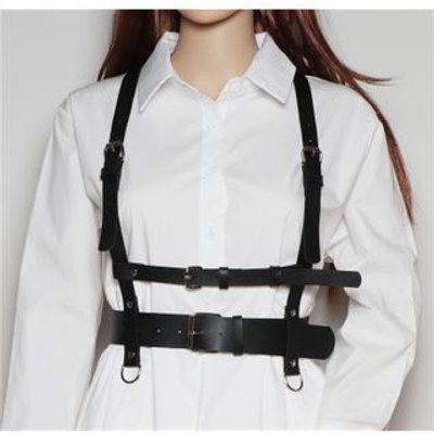 Faux Leather Harness Belt