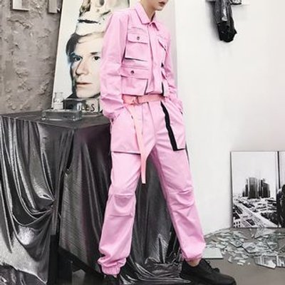 Pocketed Long-Sleeve Jumpsuit