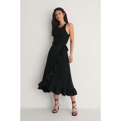 NA-KD Reborn Frill Overlap Skirt - Black