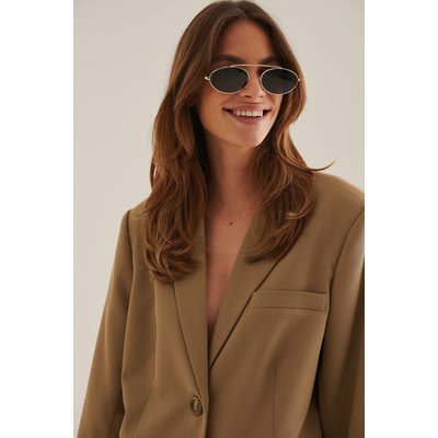 NA-KD Accessories Rounded Top Bridge Sunglasses - Gold