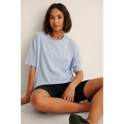 Pelican Bay x NA-KD Organic Basic Dropped Shoulder Tee - Blue