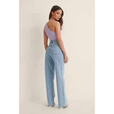 Handpicked x NA-KD High Waist Straight Leg Jeans - Blue