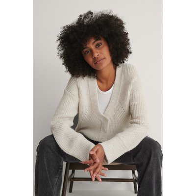 NA-KD Buttoned Knit Cardigan - Offwhite