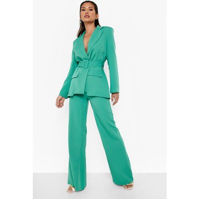 Womens Fit & Flare Tailored Trousers - Green - 8, Green