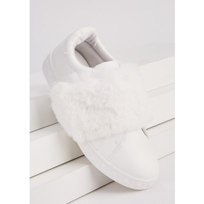 Faux Fur Trim Plimsolls