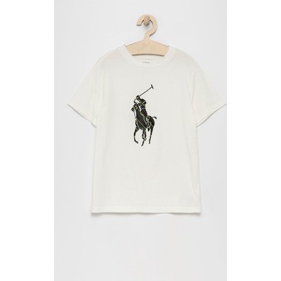 Polo Ralph Lauren T-shirt bawełniany dziecięcy kolor biały gładki