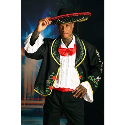 Mens Black Day Of The Dead Costume, Black