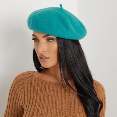 Felt Beret Hat In Green,, Green