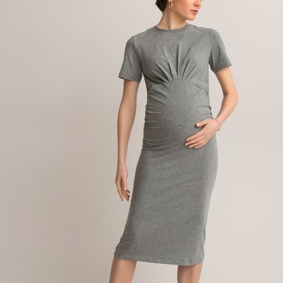 Organic Cotton Maternity Dress with Short Sleeves