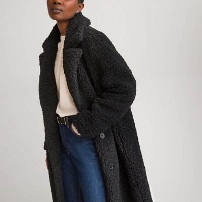 Faux Fur Buttoned Coat