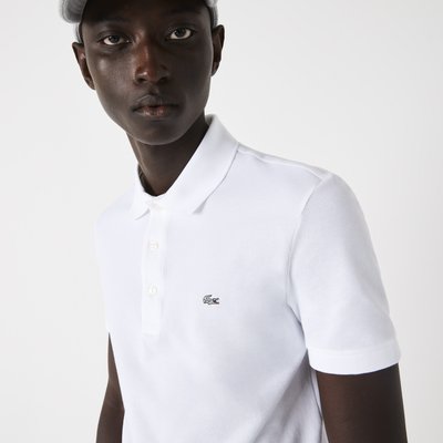 Men's Slim fit Lacoste Polo Shirt in stretch petit piqué Size 8 - 3XL White