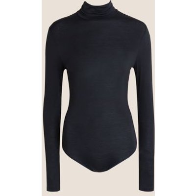 M&S Womens Heatgen™ Thermal Long Sleeve Polo Neck Body - 8 - Black, Black