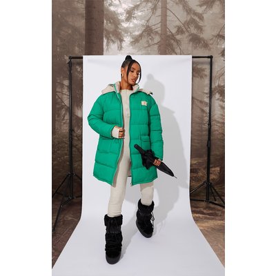 PrettyLittleThingGreen Hooded Puffer