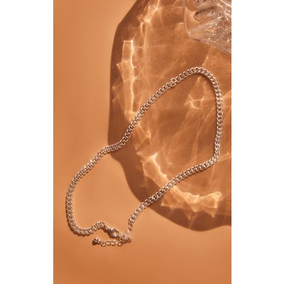 Real Silver Plated Dainty Curb Chain Necklace