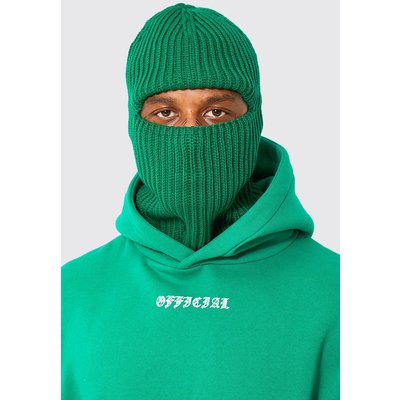 Womens Ribbed Balaclava - Green - One Size, Green