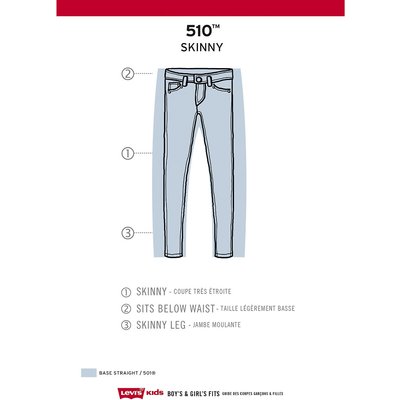 510 Skinny Fit Jeans, Mid Rise 3-16 Years