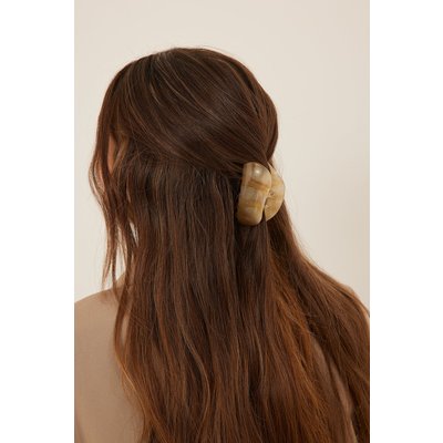 NA-KD Accessories Shiny Oval Hair Claw - Beige