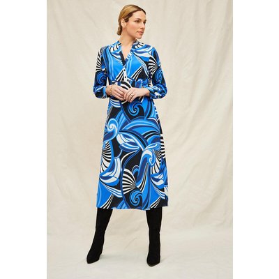 Abstract Graphic Print Shirt Dress