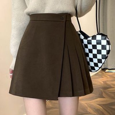 Asymmetrical Pleated Mini A-Line Skirt