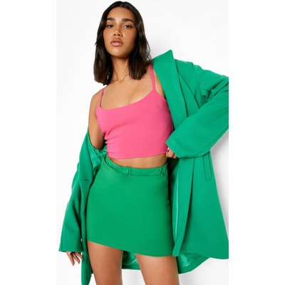 Womens Contrast Colour Block Crop & Mini Skirt - Green - 12, Green