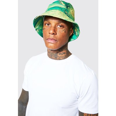 Mens Green Marble Bucket Hat, Green