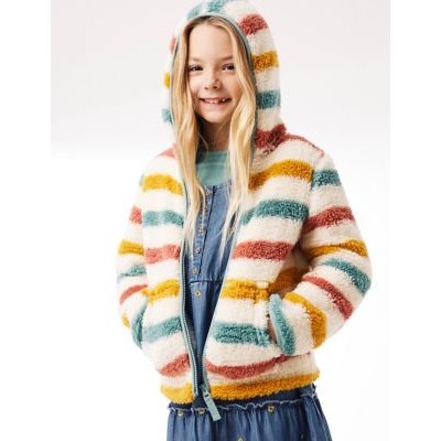 Fatface Girls Fleece Striped Hoodie (3-13 Yrs) - 4-5 Y - Multi, Multi