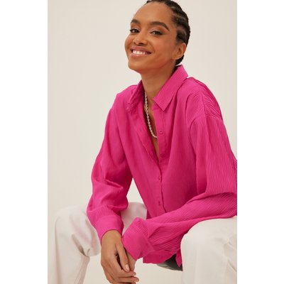 NA-KD Trend Wavy Structure Shirt - Pink