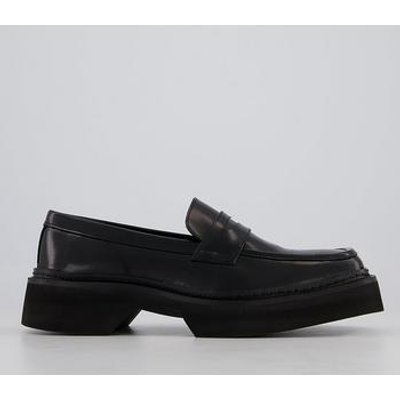 OFFICE Montreal Exaggerated Sole Loafer Black High Shine