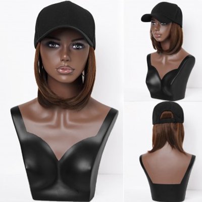 Brown Short Straight Hat and Wig