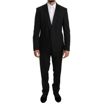 D&amp;G  Wool One Button Slim Martini Suit  men's  in Black