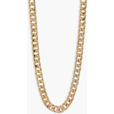 Womens Chunky Enamel Pastel Chain Necklace - Gold - One Size, Gold