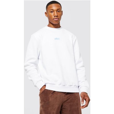 Mens White Offcl Crew Neck Sweatshirt, White