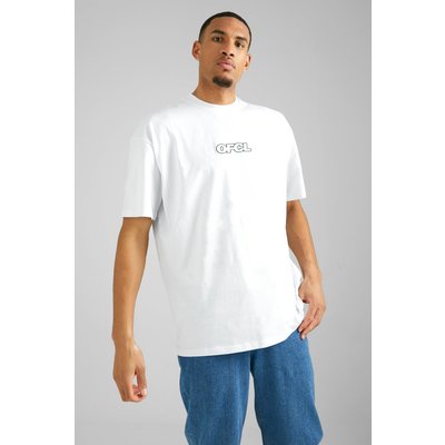 Mens White Tall Oversized Ofcl Heavyweight T-shirt, White