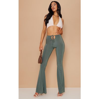 Tall Khaki Slinky Cut Out Detail Pants