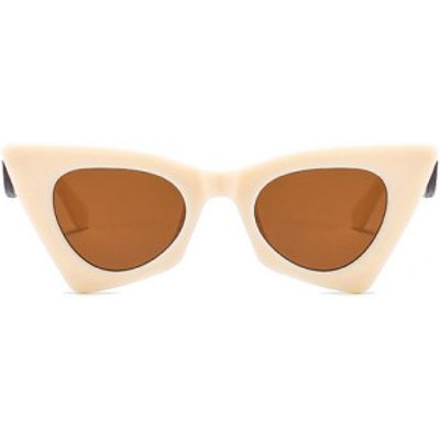 Cat Eye Frame Beige Metal Detail Sunglasses