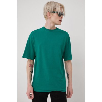 Jack & Jones t-shirt bawełniany kolor zielony gładki