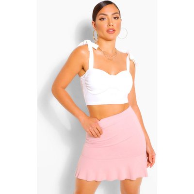 Womens Tailored Drop Hem Mini Skirt - Pink - 12, Pink