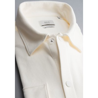 eterna langarm overshirt modern fit soft tailoring jersey cremeweiss unifarben