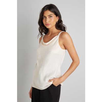 Womens Satin Cowl Neck Cami Top